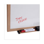 Deluxe Melamine Dry Erase Board, 96" x 48", White Surface, Oak Finished Fiberboard (MDF) Frame