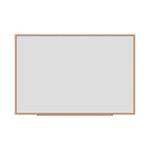 Deluxe Melamine Dry Erase Board, 72" x 48", White Surface, Oak Finished Fiberboard (MDF) Frame
