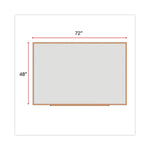 Deluxe Melamine Dry Erase Board, 72" x 48", White Surface, Oak Finished Fiberboard (MDF) Frame