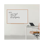 Deluxe Melamine Dry Erase Board, 72" x 48", White Surface, Oak Finished Fiberboard (MDF) Frame