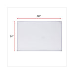 Melamine Dry Erase Board with Aluminum Frame, 36" x 24", White Surface, Anodized Aluminum Frame