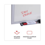 Deluxe Melamine Dry Erase Board, 60" x 36", White Surface, Anodized Aluminum Frame