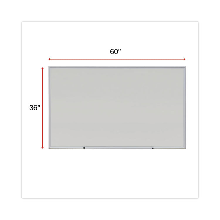 Deluxe Melamine Dry Erase Board, 60" x 36", White Surface, Anodized Aluminum Frame
