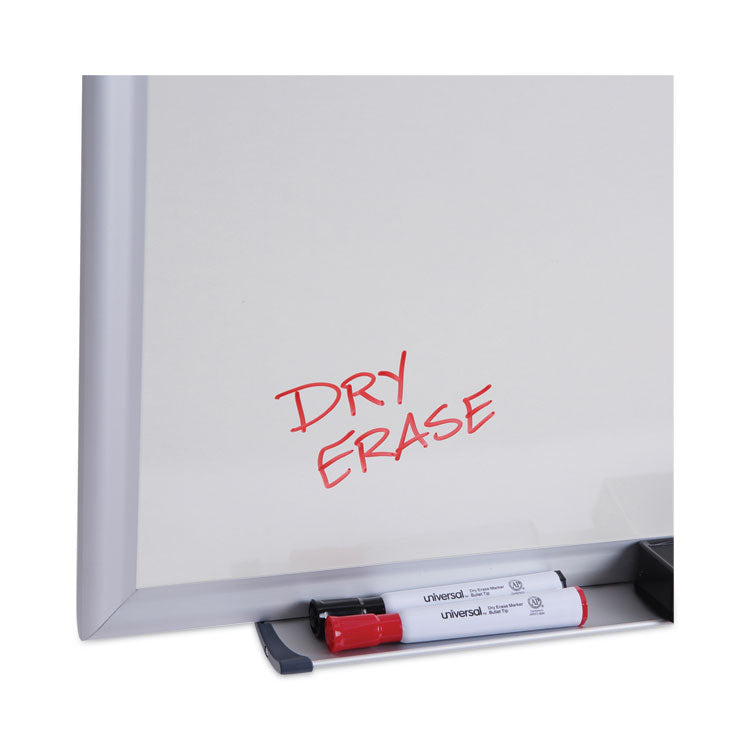 Deluxe Melamine Dry Erase Board, 60" x 36", White Surface, Anodized Aluminum Frame
