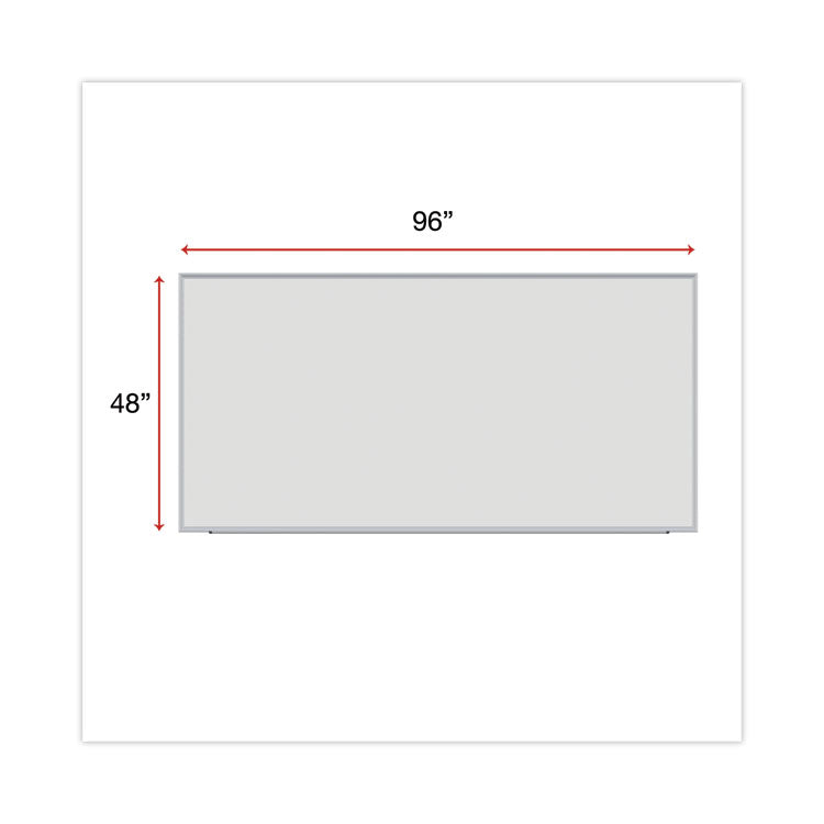 Deluxe Melamine Dry Erase Board, 96" x 48", White Surface, Anodized Aluminum Frame
