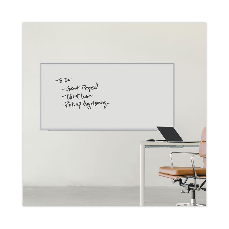 Deluxe Melamine Dry Erase Board, 96" x 48", White Surface, Anodized Aluminum Frame