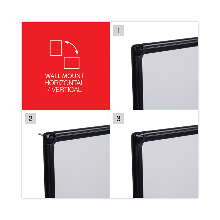 Design Series Deluxe Dry Erase Board, 36" x 24", White Surface, Black Anodized Aluminum Frame
