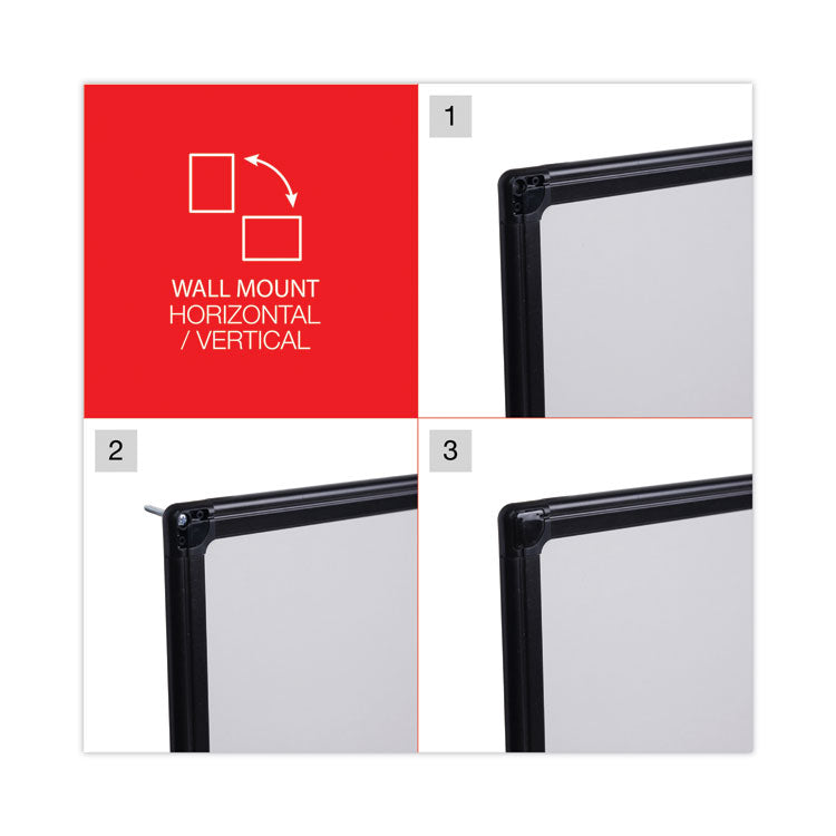 Design Series Deluxe Dry Erase Board, 24" x 18", White Surface, Black Anodized Aluminum Frame