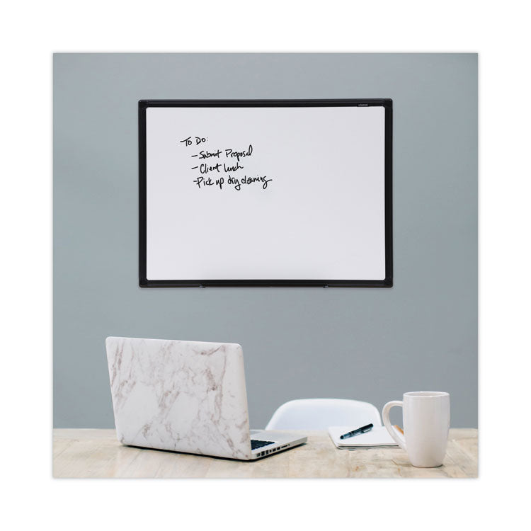 Design Series Deluxe Dry Erase Board, 24" x 18", White Surface, Black Anodized Aluminum Frame