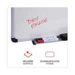Modern Melamine Dry Erase Board with Aluminum Frame, 24" x 18", White Surface, Satin Aluminum Frame