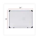 Modern Melamine Dry Erase Board with Aluminum Frame, 24" x 18", White Surface, Satin Aluminum Frame