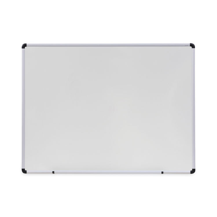 Modern Melamine Dry Erase Board with Aluminum Frame, 48" x 36", White Surface, Satin Aluminum Frame