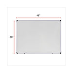 Modern Melamine Dry Erase Board with Aluminum Frame, 48" x 36", White Surface, Satin Aluminum Frame