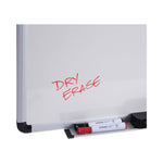 Modern Melamine Dry Erase Board with Aluminum Frame, 48" x 36", White Surface, Satin Aluminum Frame