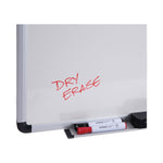 Modern Melamine Dry Erase Board with Aluminum Frame, 72" x 48", White Surface, Satin Aluminum Frame