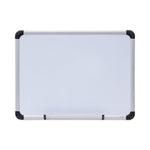 Magnetic Steel Dry Erase Marker Board, 24" x 18", White Surface, Satin Aluminum Frame