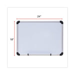 Magnetic Steel Dry Erase Marker Board, 24" x 18", White Surface, Satin Aluminum Frame
