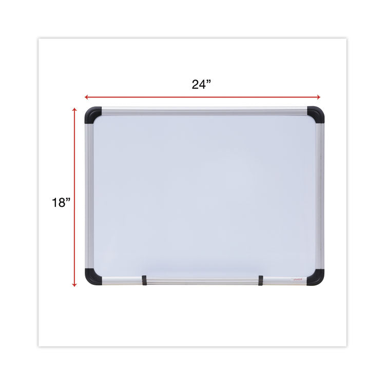 Magnetic Steel Dry Erase Marker Board, 24" x 18", White Surface, Satin Aluminum Frame