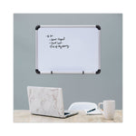 Magnetic Steel Dry Erase Marker Board, 24" x 18", White Surface, Satin Aluminum Frame