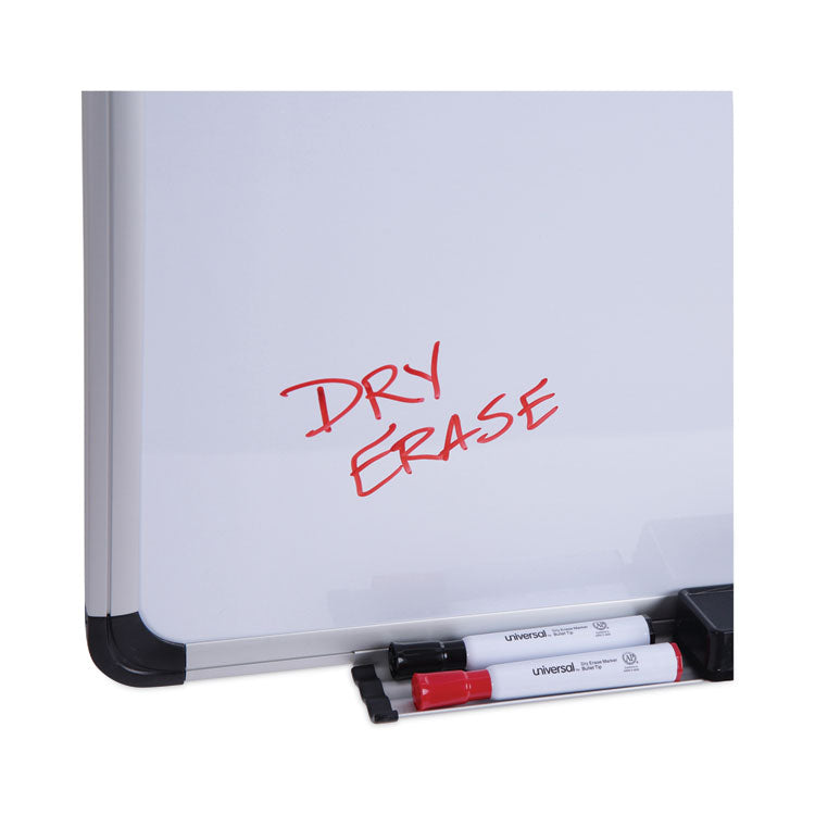 Magnetic Steel Dry Erase Marker Board, 24" x 18", White Surface, Satin Aluminum Frame