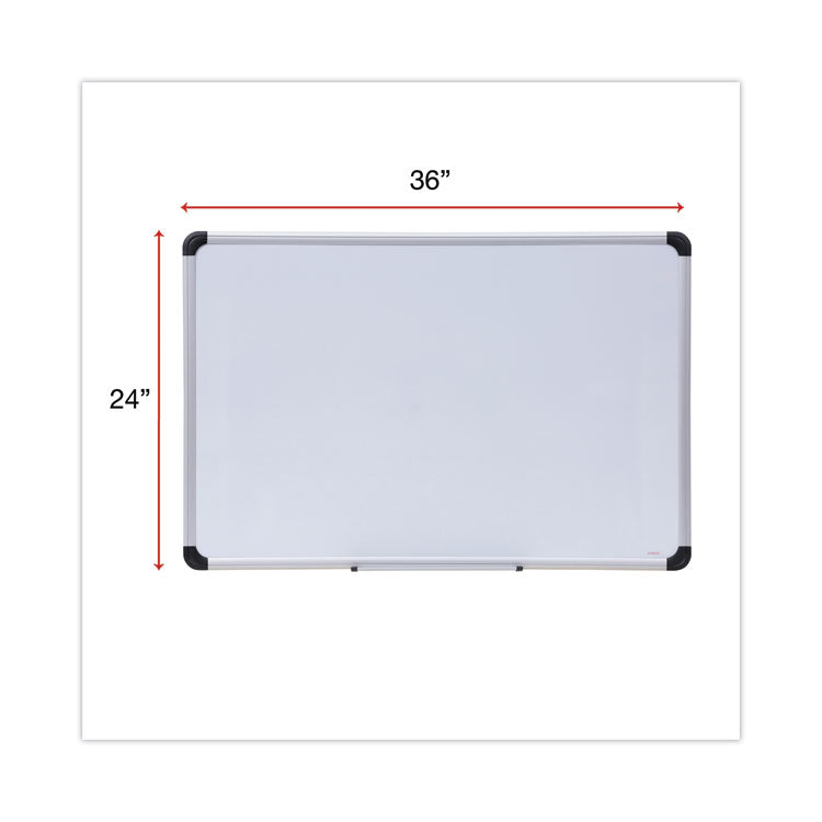 Magnetic Steel Dry Erase Marker Board, 36" x 24", White Surface, Satin Aluminum Frame