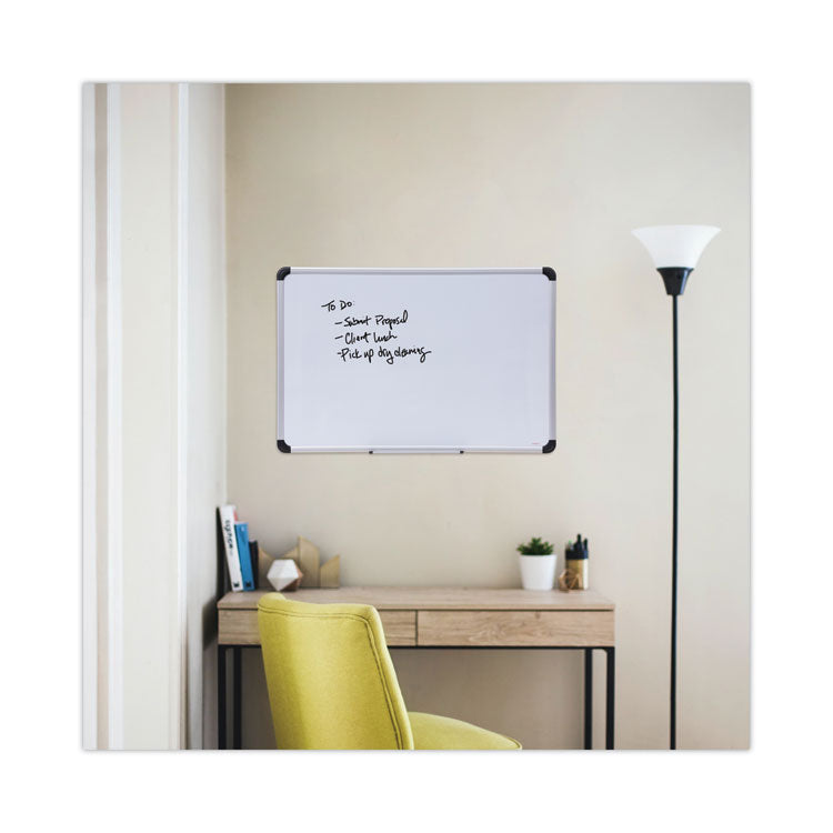 Magnetic Steel Dry Erase Marker Board, 36" x 24", White Surface, Satin Aluminum Frame