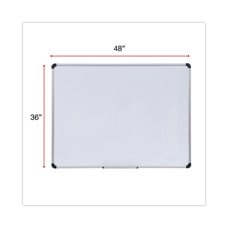 Magnetic Steel Dry Erase Marker Board, 48" x 36", White Surface, Satin Aluminum Frame