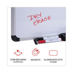 Combination Dry Erase/Bulletin Board, 24" x 18", Tan/White Surface, Black/Satin Aluminum Frame