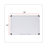 Deluxe Porcelain Magnetic Dry Erase Board, 36" x 24", White Surface, Silver/Black Aluminum Frame