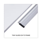 Deluxe Porcelain Magnetic Dry Erase Board, 36" x 24", White Surface, Silver/Black Aluminum Frame