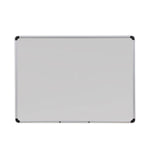Deluxe Porcelain Magnetic Dry Erase Board, 48" x 36", White Surface, Silver/Black Aluminum Frame
