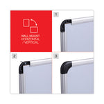 Deluxe Porcelain Magnetic Dry Erase Board, 48" x 36", White Surface, Silver/Black Aluminum Frame