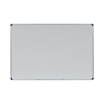 Deluxe Porcelain Magnetic Dry Erase Board, 72" x 48", White Surface, Silver/Black Aluminum Frame