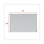 Deluxe Porcelain Magnetic Dry Erase Board, 72" x 48", White Surface, Silver/Black Aluminum Frame