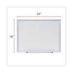 Deluxe Melamine Dry Erase Board, 24" x 18", White Surface, Satin Aluminum Frame
