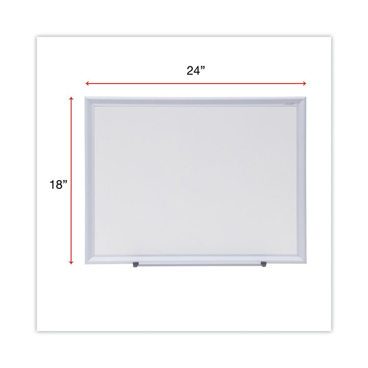Deluxe Melamine Dry Erase Board, 24" x 18", White Surface, Satin Aluminum Frame