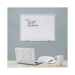 Deluxe Melamine Dry Erase Board, 24" x 18", White Surface, Satin Aluminum Frame