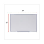 Deluxe Melamine Dry Erase Board, 36" x 24", White Surface, Satin Aluminum Frame