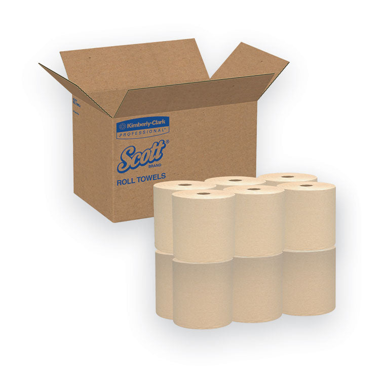 Essential Hard Roll Towels for Business, 1-Ply, 8" x 800 ft, 1.5" Core, Natural, 12 Rolls/Carton