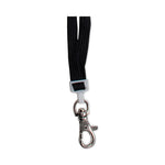 Deluxe Safety Lanyards, Metal Lobster Claw Hook Fastener, 36" Long, Black, 24/Box