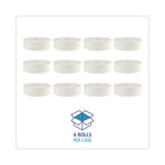 JRT Bath Tissue, Jumbo, Septic Safe, 2-Ply, White, 3.5" x 2,000 ft, 12" dia, 6 Rolls/Carton