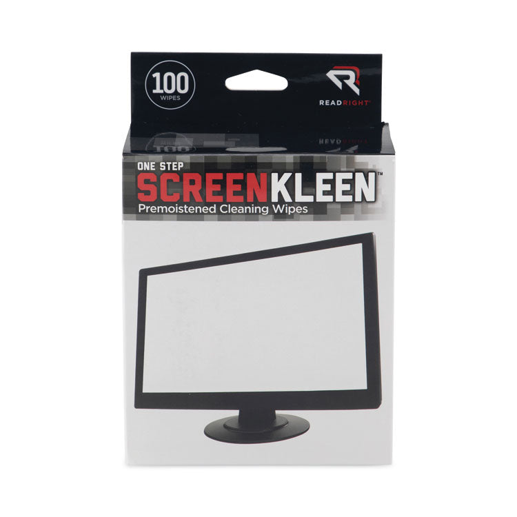 OneStep CRT Screen Cleaning Pads, Cloth, 5 x 5, Unscented, White, 100/Box