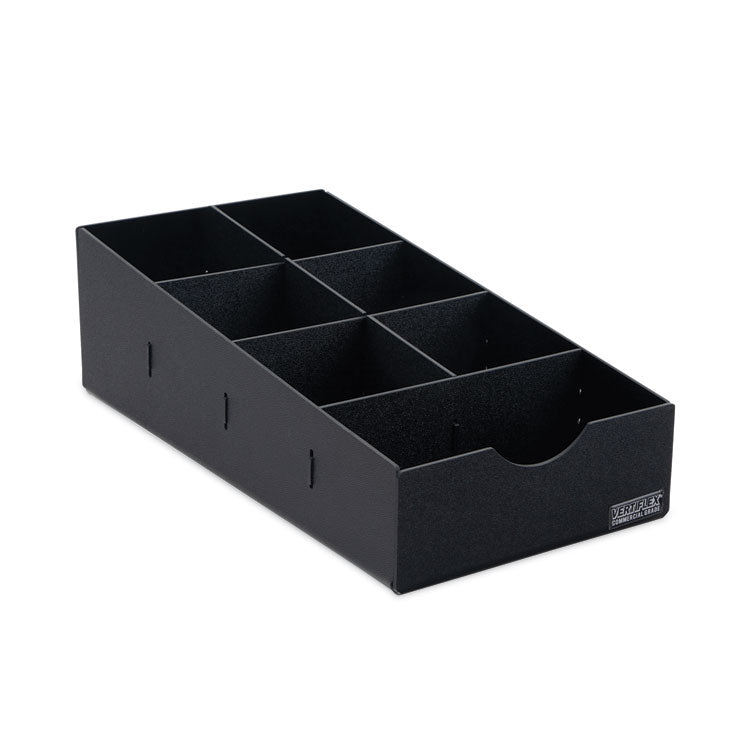 Condiment Caddy, 7 Compartments, 8.75 x 16 x 5.25, Black