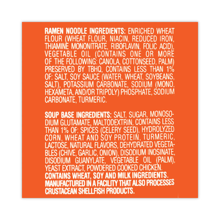 Ramen Noodle Soup Chicken Flavor Souper, 3 oz, 6/Package, 4 Packages/Pack