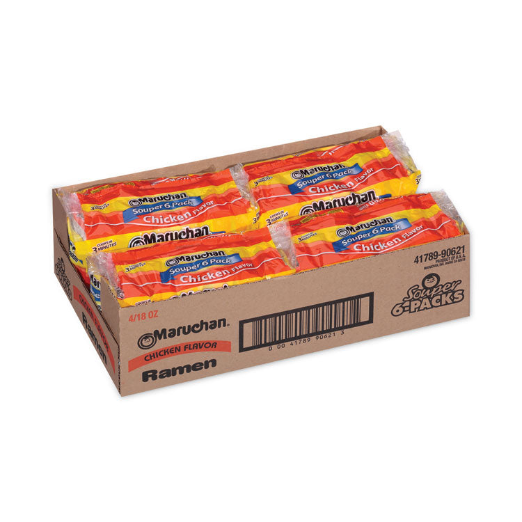 Ramen Noodle Soup Chicken Flavor Souper, 3 oz, 6/Package, 4 Packages/Pack
