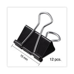 Binder Clips, Mini, Black/Silver, 12/Box