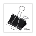 Binder Clip Zip-Seal Bag Value Pack, Mini, Black/Silver, 144/Pack