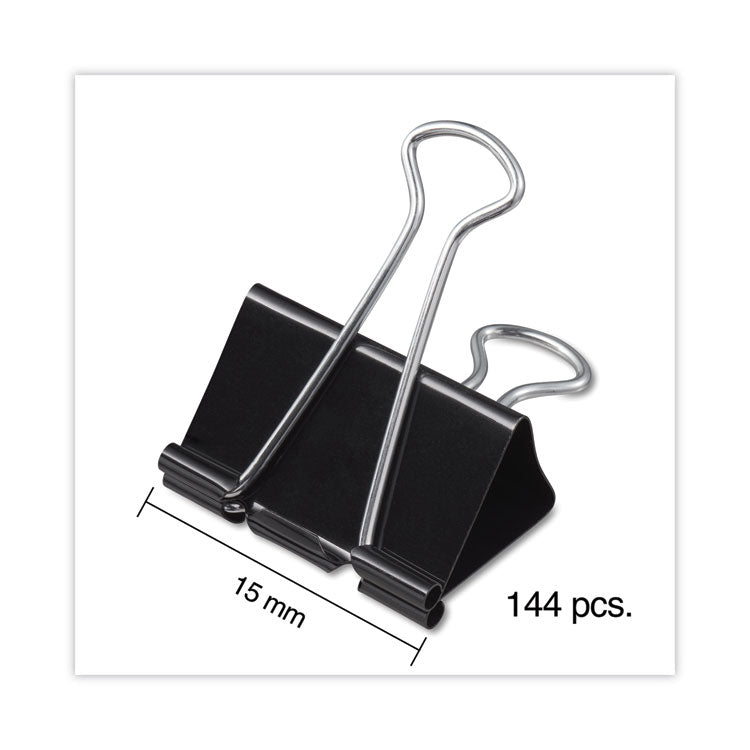 Binder Clip Zip-Seal Bag Value Pack, Mini, Black/Silver, 144/Pack