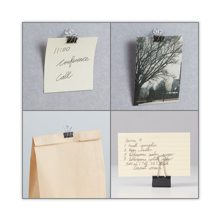 Binder Clip Zip-Seal Bag Value Pack, Mini, Black/Silver, 144/Pack