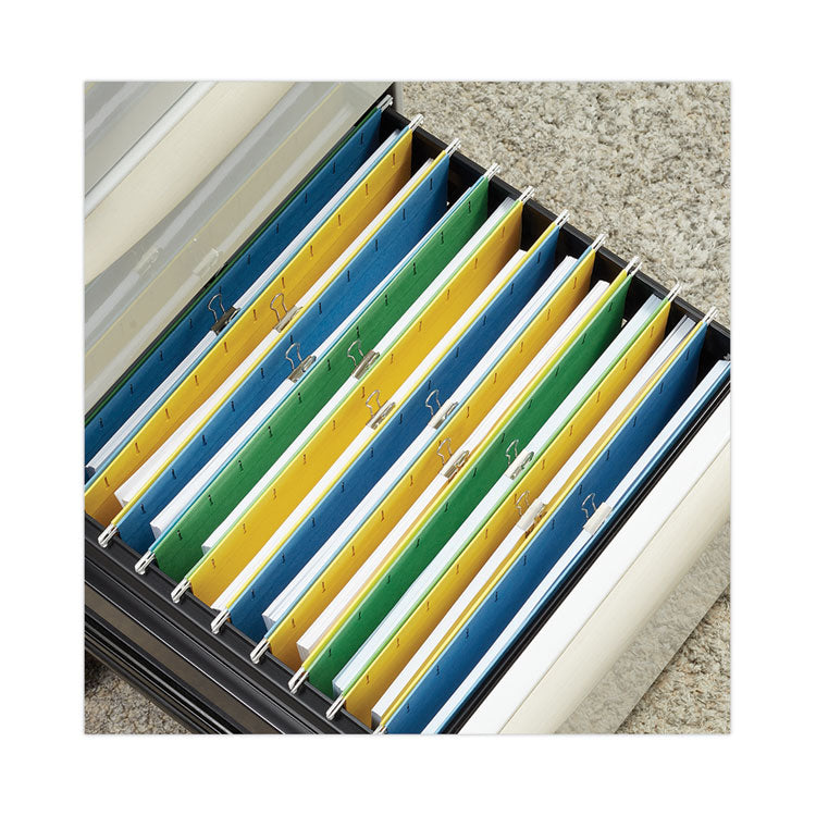 Binder Clips with Storage Tub, Small, Silver, 40/Pack